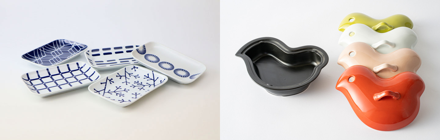 浜陶のフラワーリングシリーズの食器