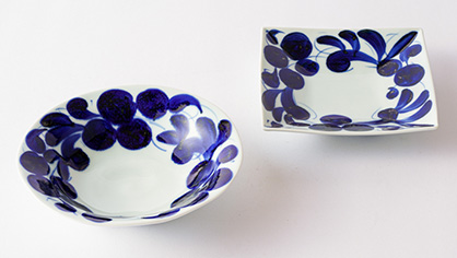 古染草花　皿・鉢セットの画像