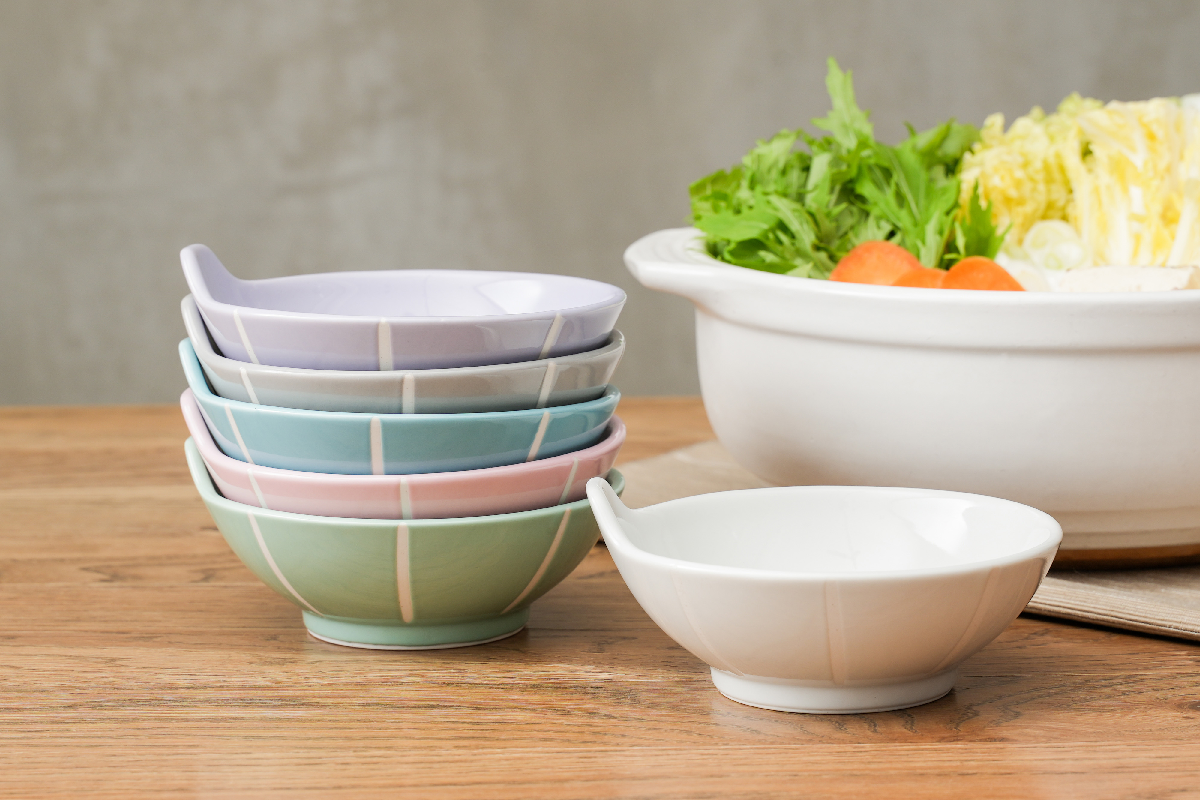 アウトレット】波佐見焼 隆泉陶器 とんすい 3色セット（ブルー