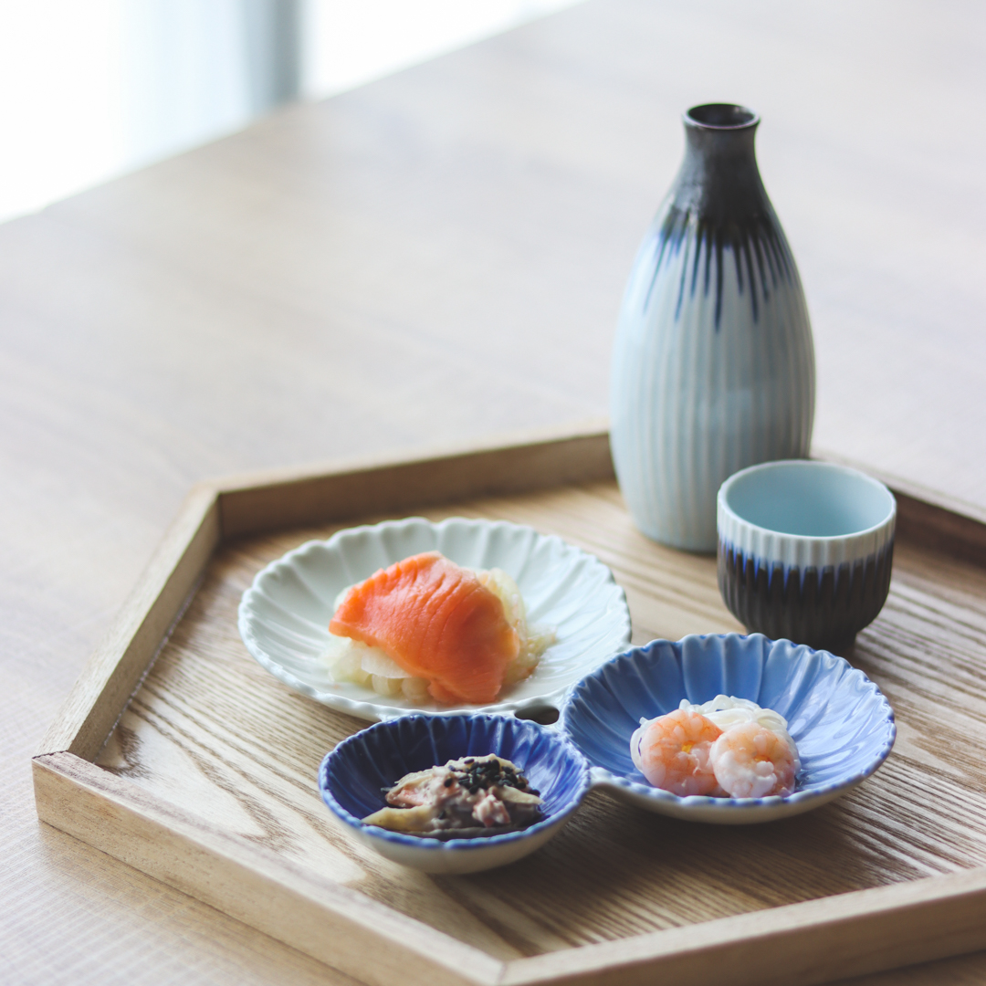 20%オフ】有田焼 伝平窯 染濃淡三種皿 三品盛 2点セット｜山忠【陶器市 