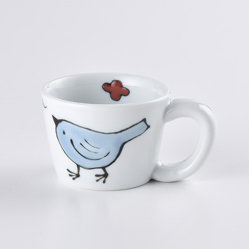 波佐見焼 青い鳥 ミニマグカップ（大新窯ネットショップ）｜エンニチ