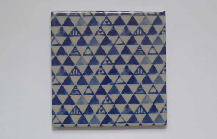 134藍三角紋