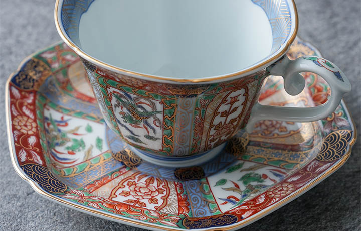 送料無料】有田焼 【復刻古伊万里】錦色絵コーヒーC/S ｜大慶