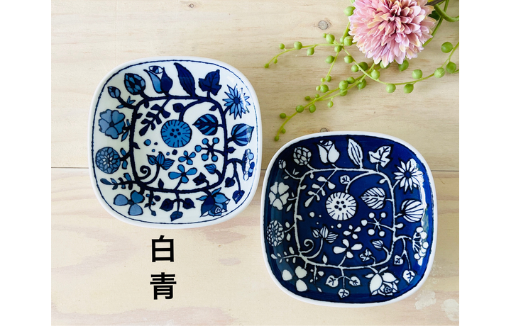 波佐見焼NISHIYAMA 黒の花柄皿 6枚セット【定価25,080円】 波佐見焼 黒の花柄皿 6枚セット【直径22㎝】
